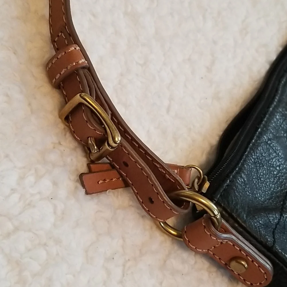 Fossil Hobo Bag Genuine Leather Purse Y2K Handbag